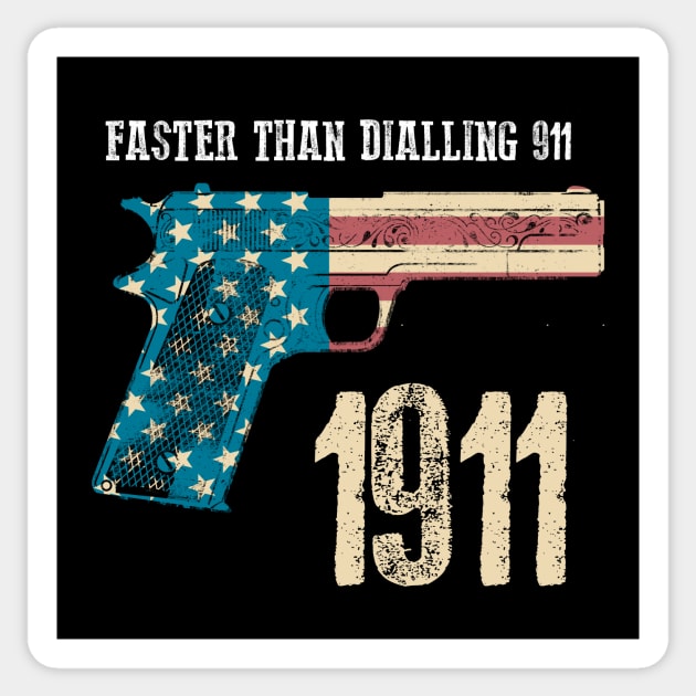 Faster than dialling 911 Sticker by Toby Wilkinson